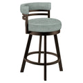 26 - inch Counter Height Metal Swivel Barstool in Light Gray Performance Fabric M14337