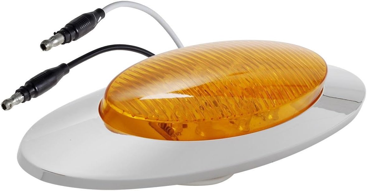 10Pcs 6-1/2inch Amber Clearance Marker Light with Bullet Terminal W12100