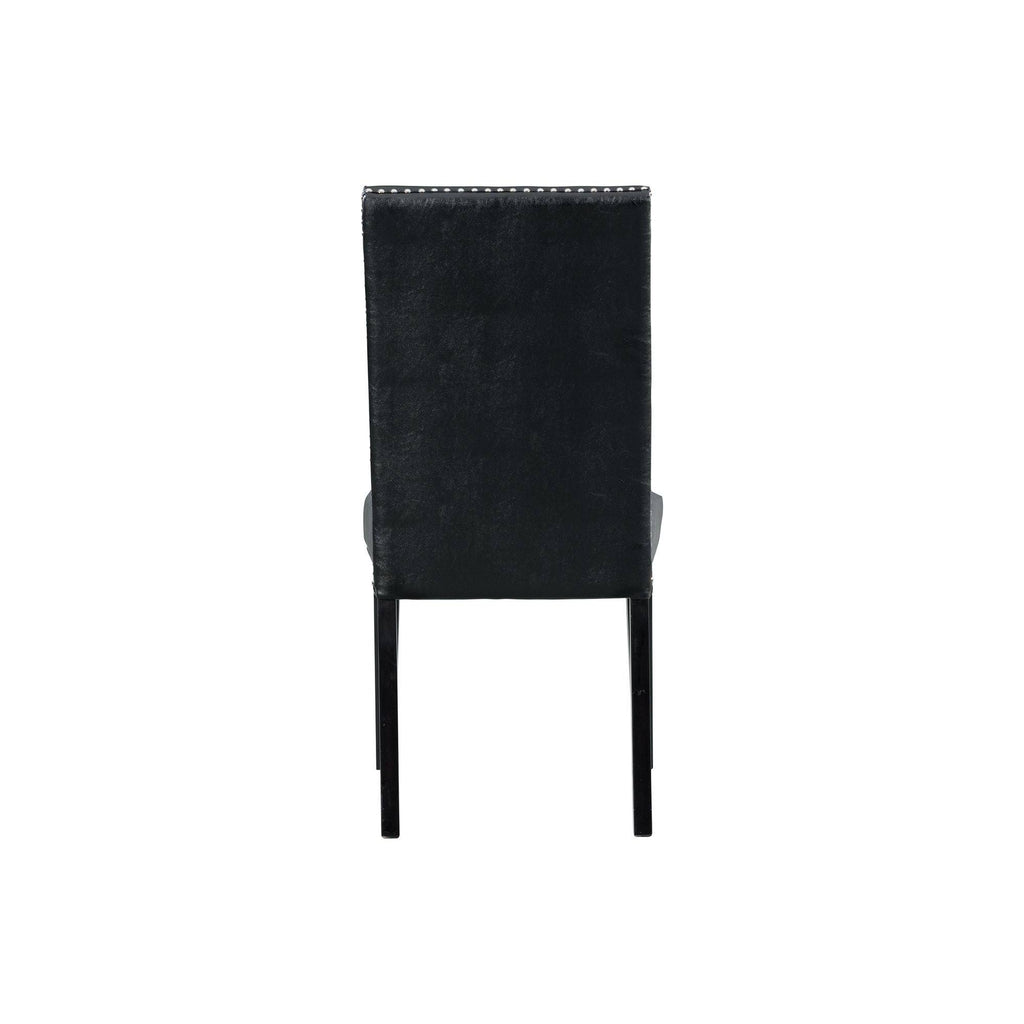 Black Faux Leather Side Chair Set G7292