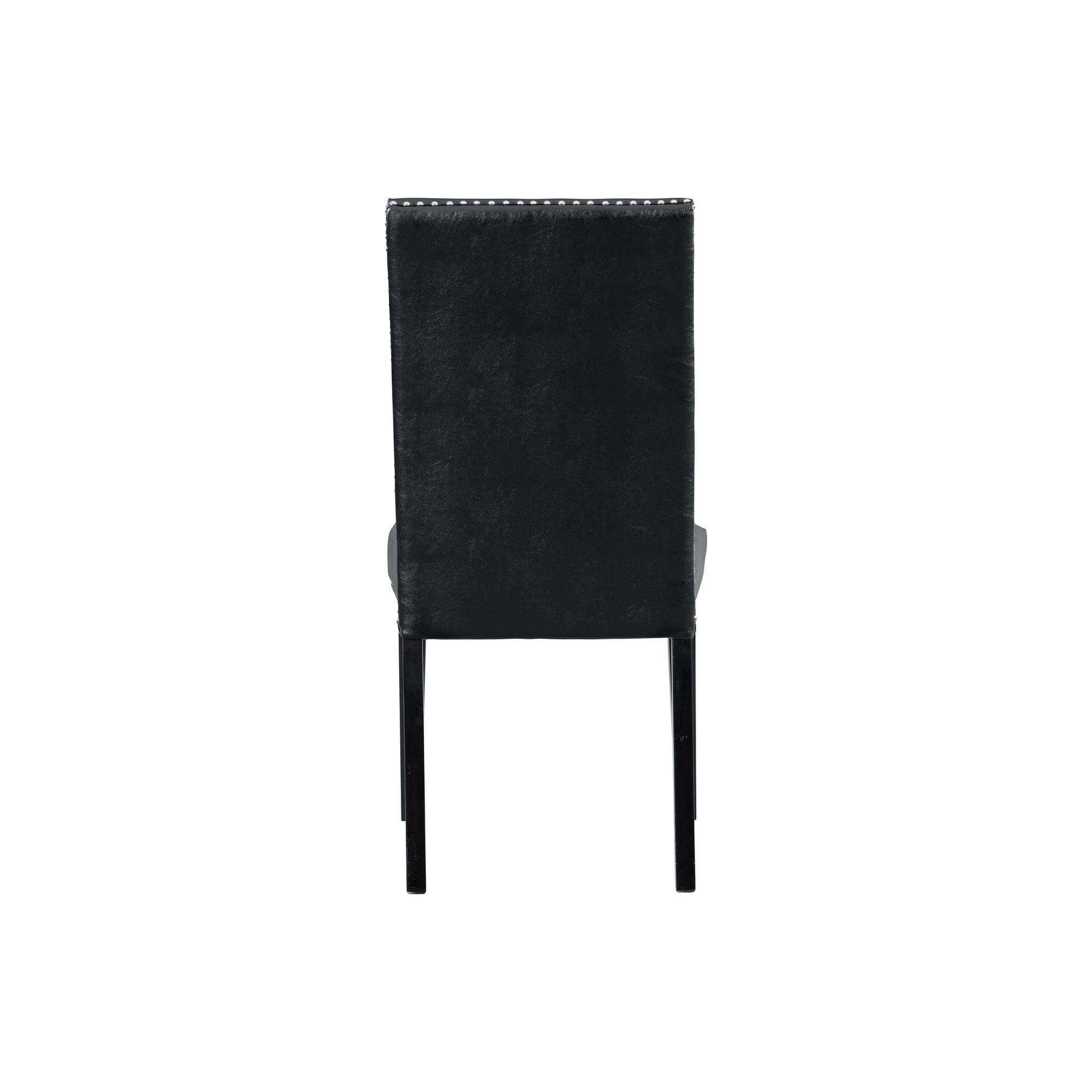 Black Faux Leather Side Chair Set G7292