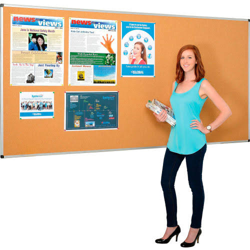 Large Cork Bulletin Board with Aluminum Frame Y189781