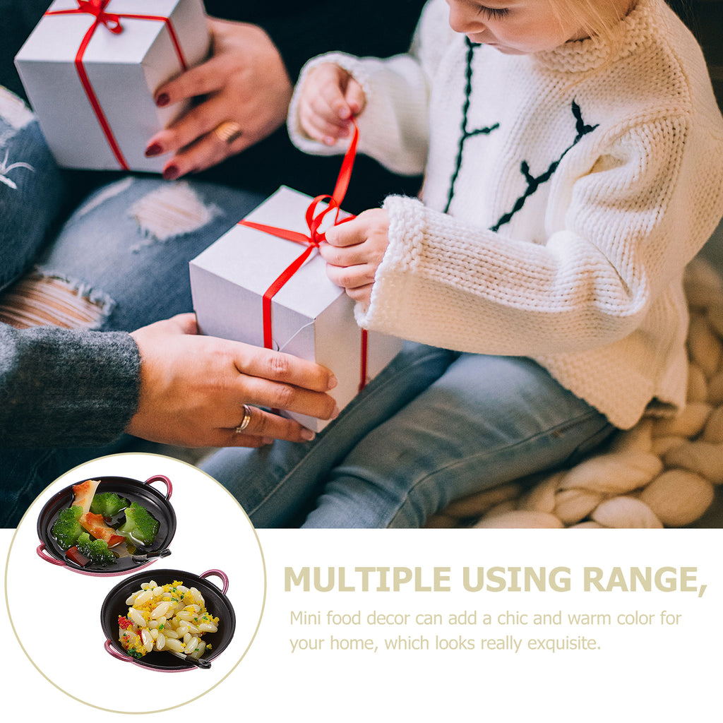 2 Pcs Mini Decor Tiny House Collectibles Doll Miniatures Micro Kitchen Decoration J686811