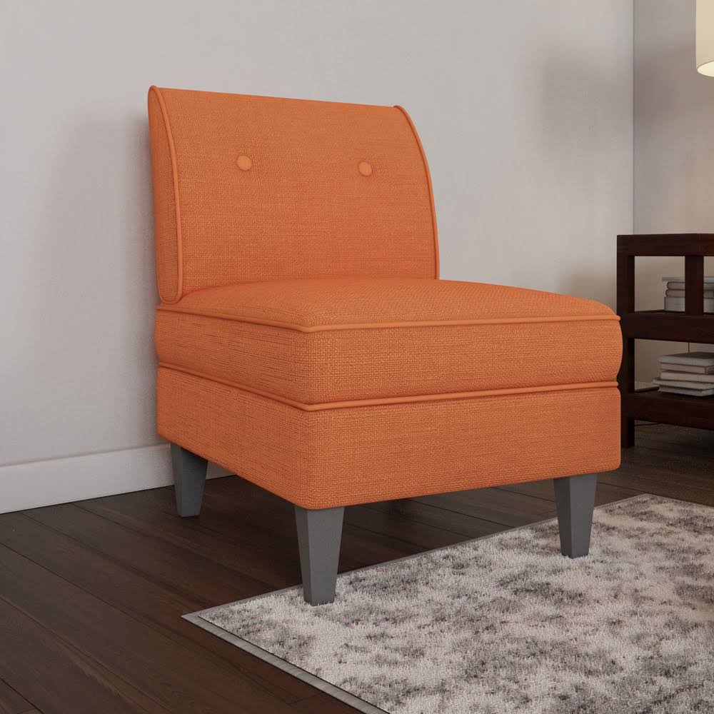 Orange Linen Armless Chair K403826