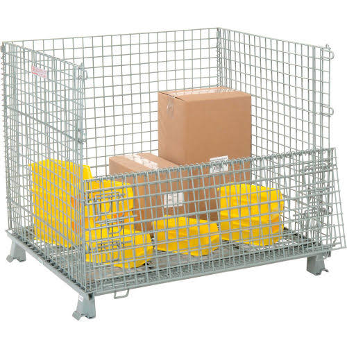 Wire Mesh Folding Container, 3000 lb. Capacity U768551