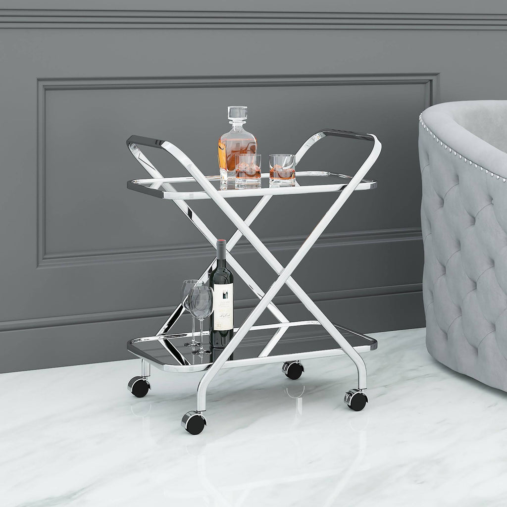 Black 2-Tier Bar Cart F525370