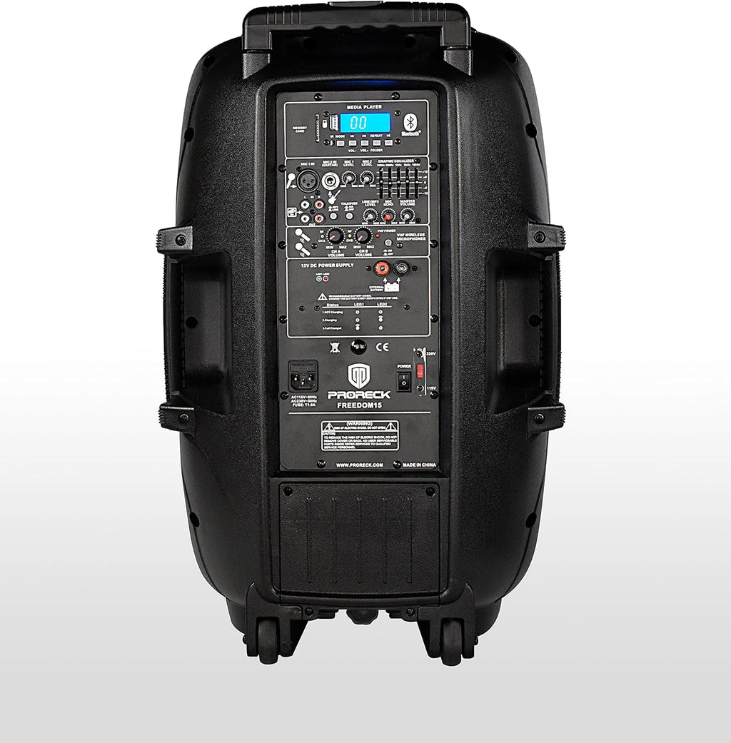 12-Inch 500 Watt Powered DJ/PA Speaker with Bluetooth and Wireless Microphones G792203