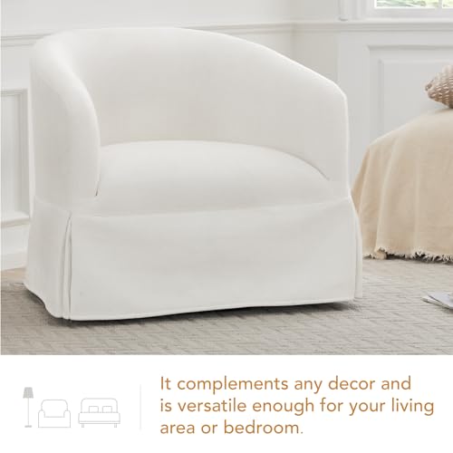 Sand 22-inch Wide Seat Swivel Barrel Armchair Y1686
