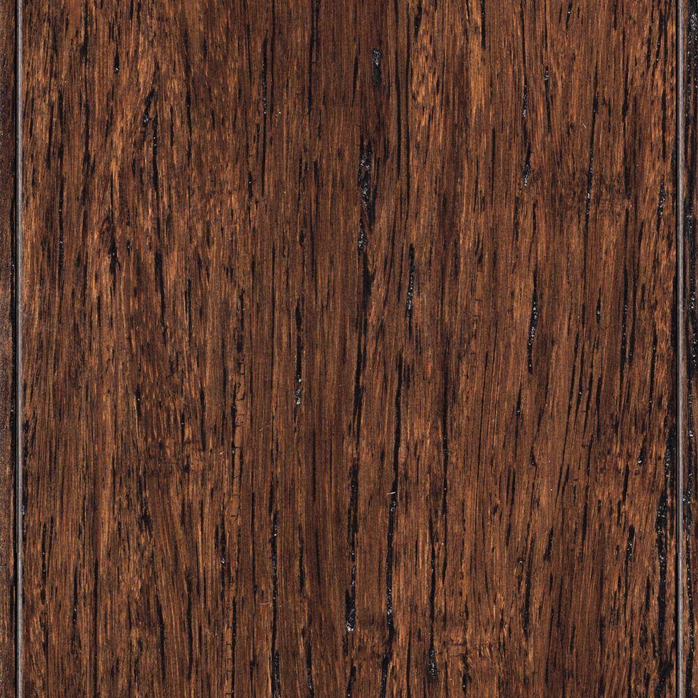 Wire Brushed Strand Woven Tobacco Solid Bamboo Flooring M1702
