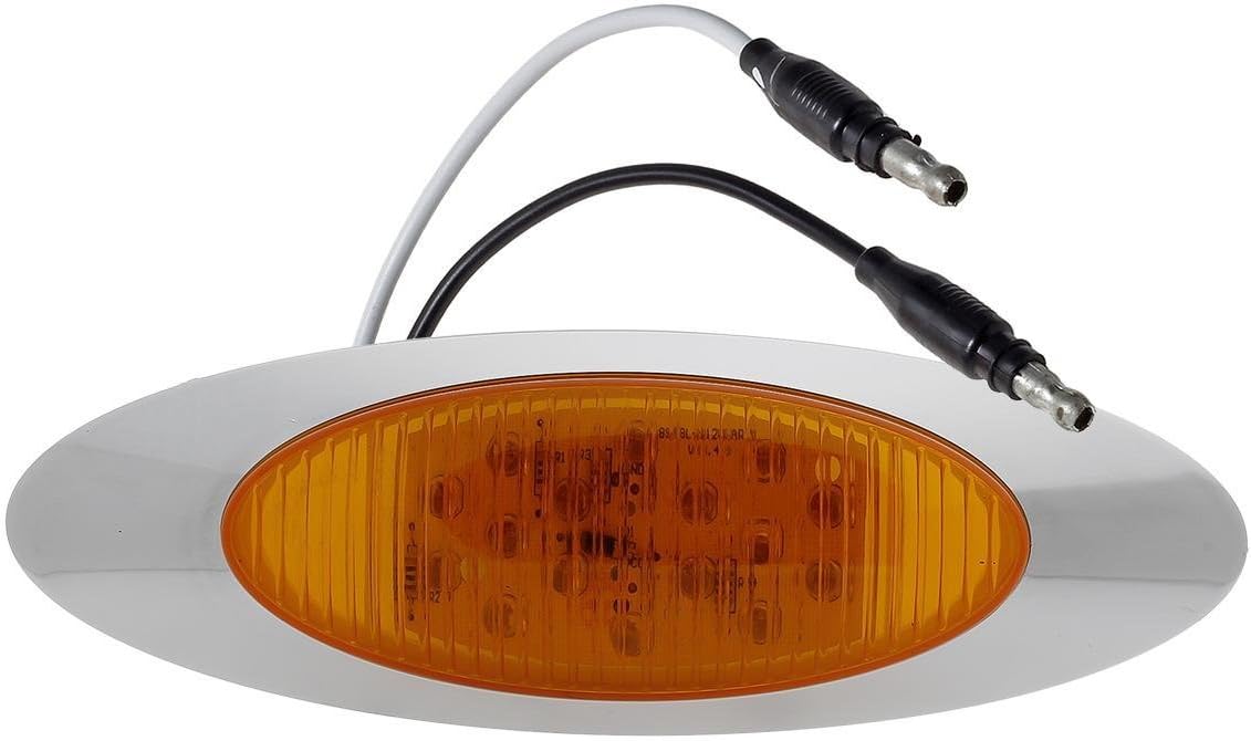 10Pcs 6-1/2inch Amber Clearance Marker Light with Bullet Terminal W12100