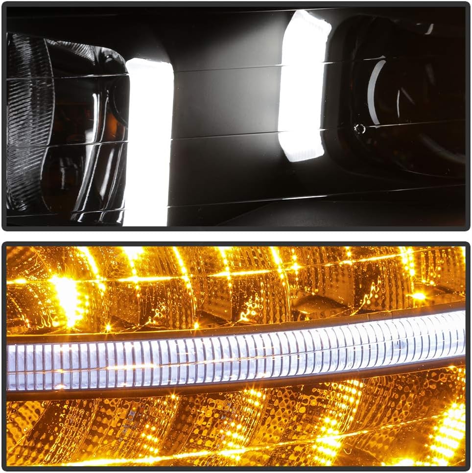 LED Signal DRL Tube Projector Headlights Headlamps Driver & Passenger Side C167881