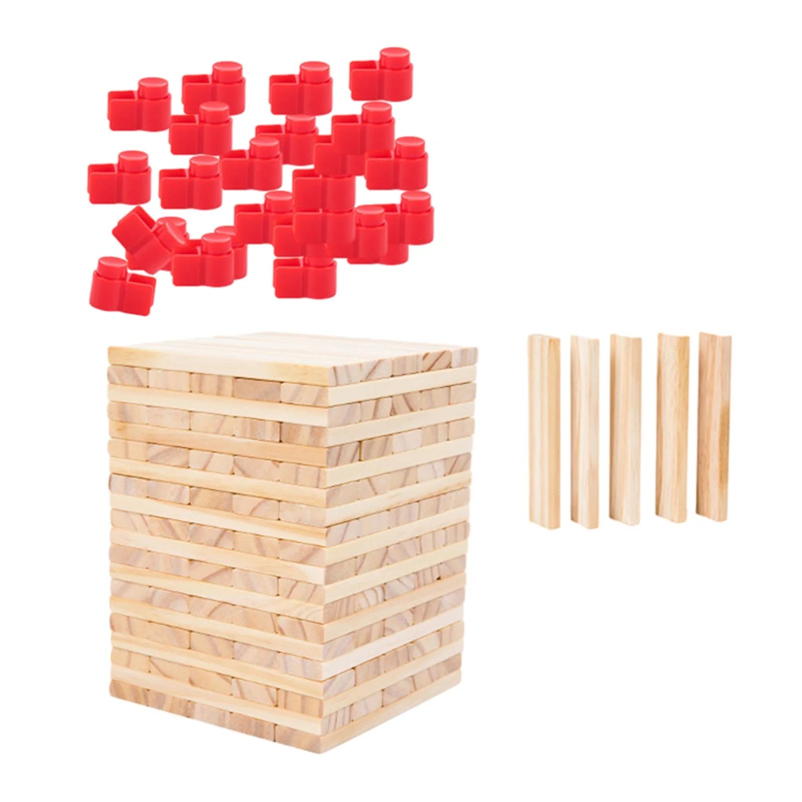 100 Pieces Wooden Blocks Stacking Game Building Kits Board Games F723230