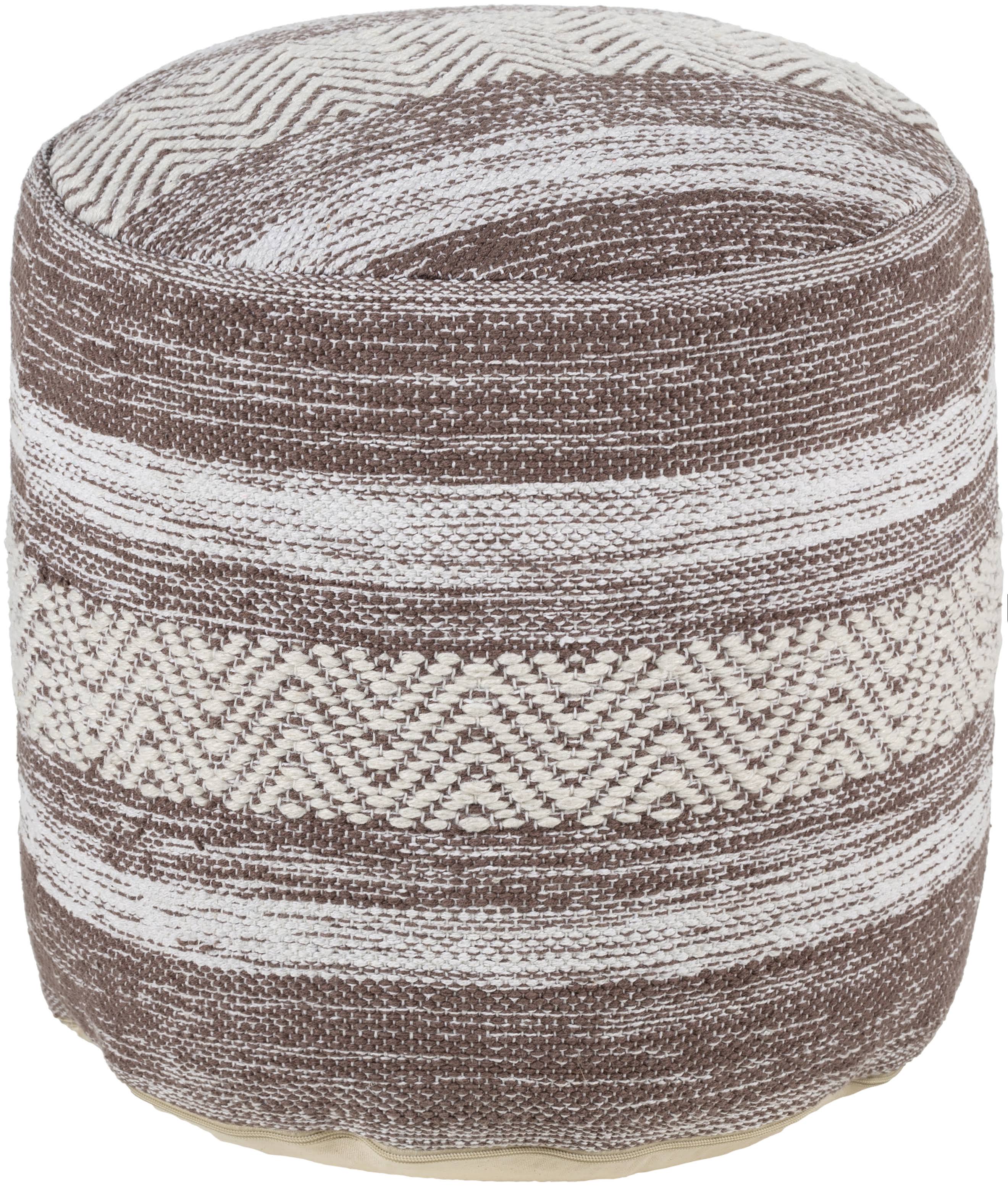 Beige Cotton Pouf C92291