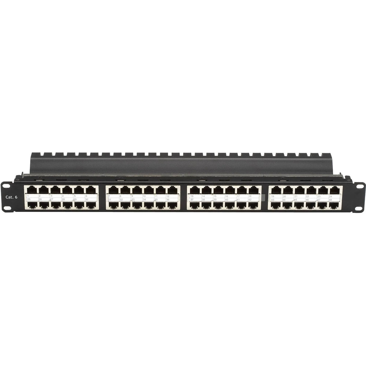 Black 48 Port CAT 6 Steel Patch Panel C966849