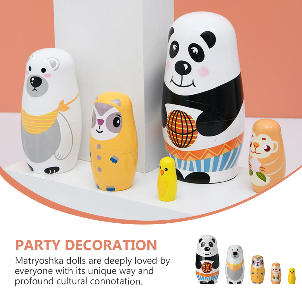 Painted Stacking Russian Wooden Doll Matryoshka Doll Decor O371