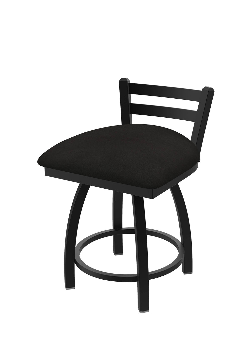 18x22 Low Back Swivel Vanity Stool with Black Wrinkle Finish B9547