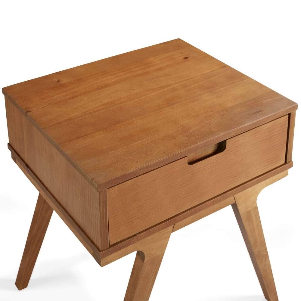 White/Caramel 1 Drawer Side Table V109710