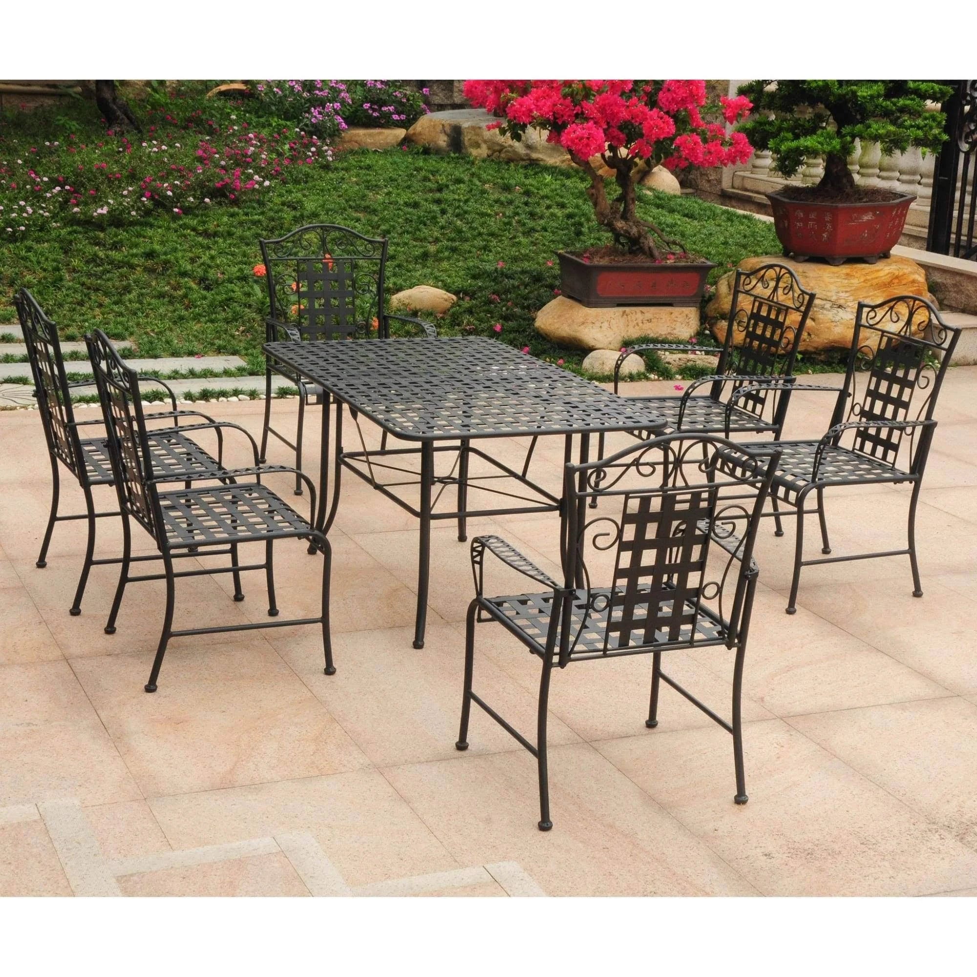 Black Iron 7 Piece Patio Dining Set X9123