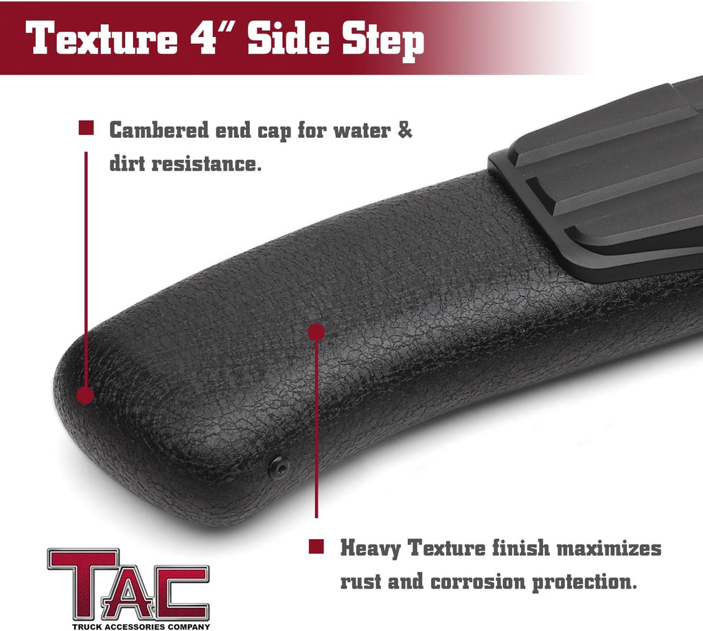 Black Texture Side Bars for Ford Ranger Super Cab Pickup (2pcs) G355