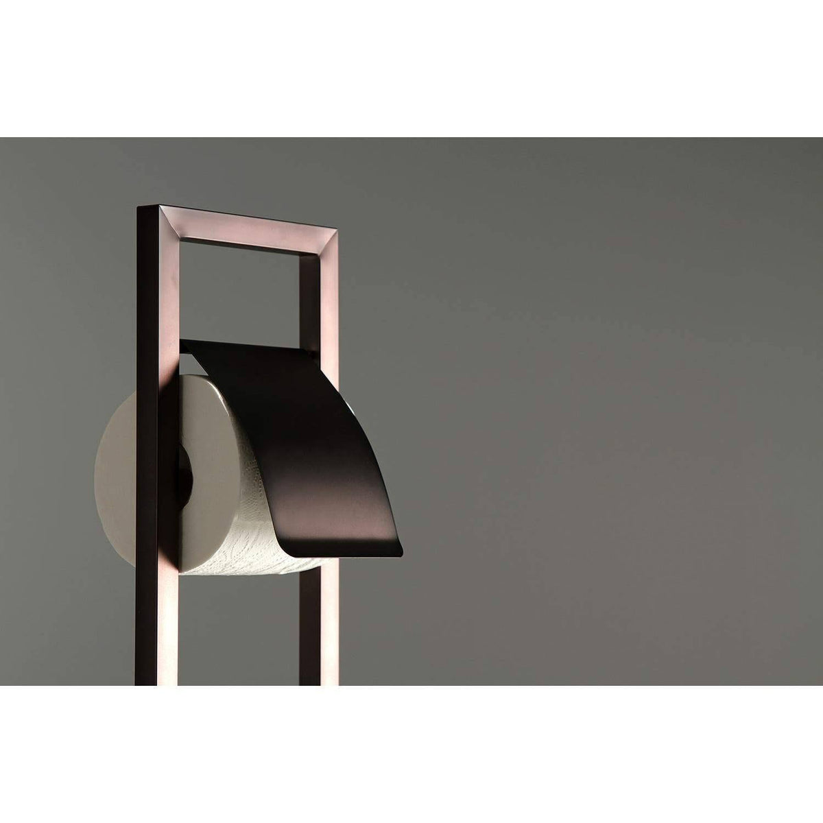 Polished Chrome Pedestal Toilet Paper Holder with Toilet Brush Holder F72429