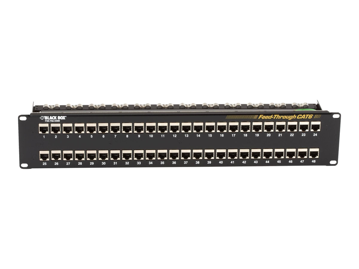 Black 48 Port CAT 6 Steel Patch Panel C966849