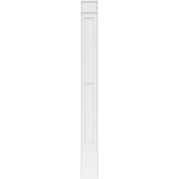 8x22W x 82x22H x 2x22P Two Equal Flat Panel PVC Pilaster with Decorative Capital & Base (Pair) B88730