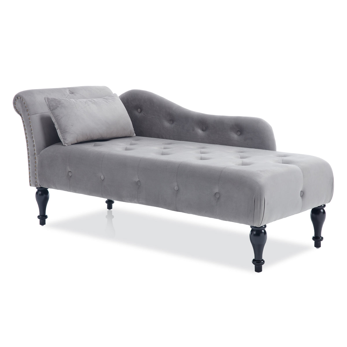 Tufted Velvet Chaise Lounge Chair with Nailhead Trim U467
