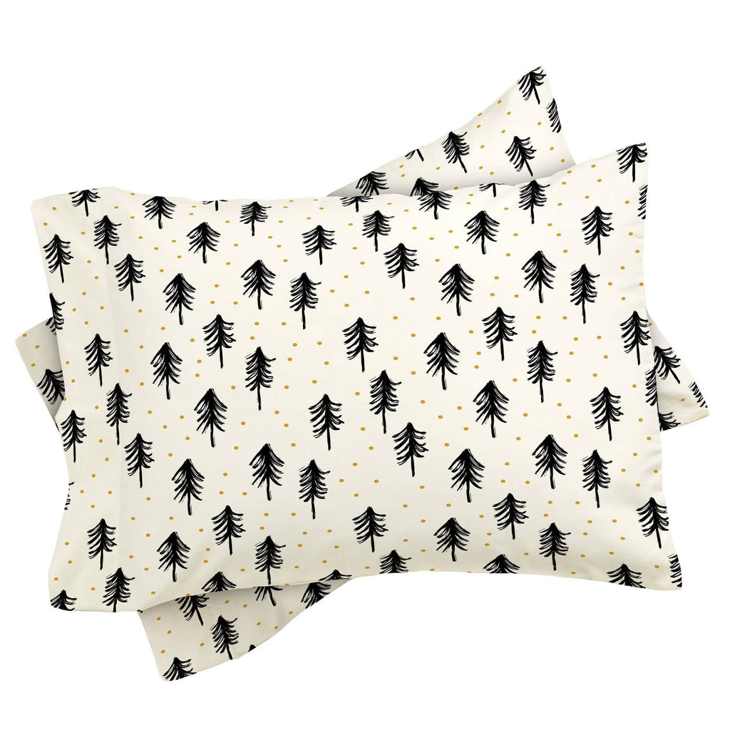 Twin Winter Pines Duvet Cover Set Black/White H51550