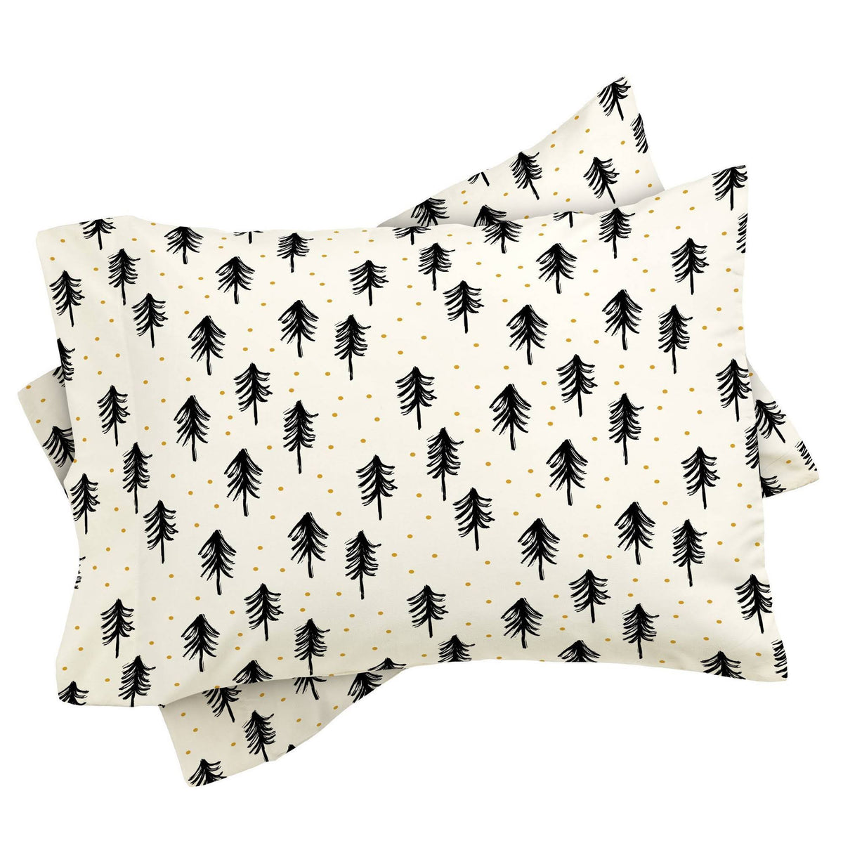 Twin Winter Pines Duvet Cover Set Black/White H51550
