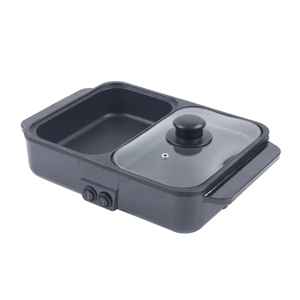 2-in-1 Electric Hot Pot BBQ Grill Smokeless Cooking Pan 1200W R16986
