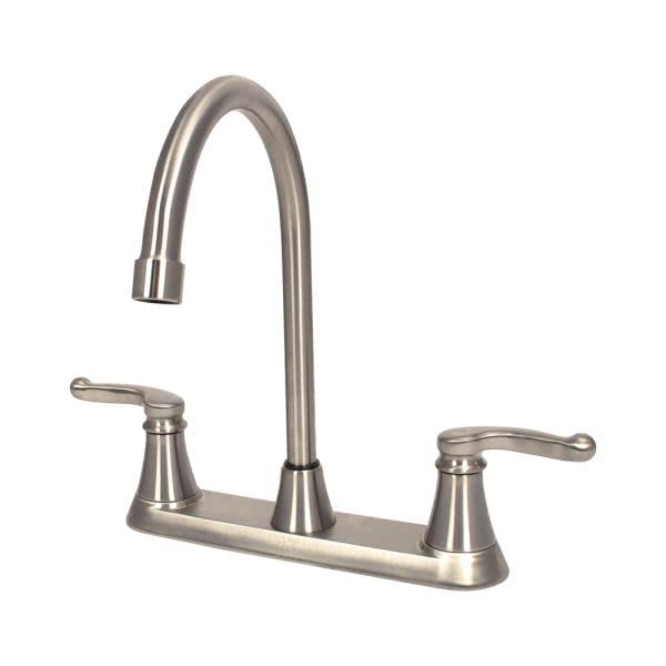 Brushed Nickel Double Handle Kitchen Faucet M8387