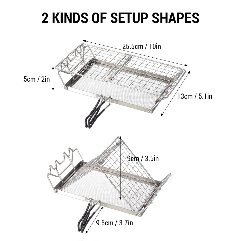Stainless Steel Folding Camp Stove Toaster Rack Y109968