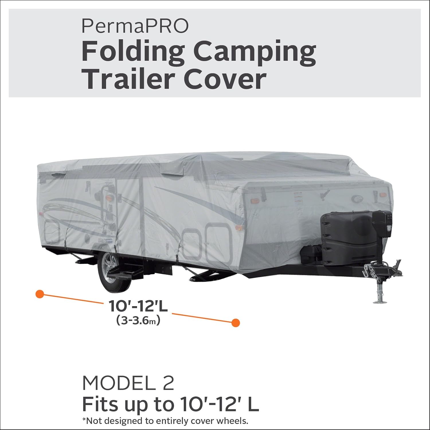 Folding Camping Trailer Cover, Fits 10' - 12'L Trailers Q791616