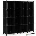 16 Plastic Cube Storage Organizer Black D54422