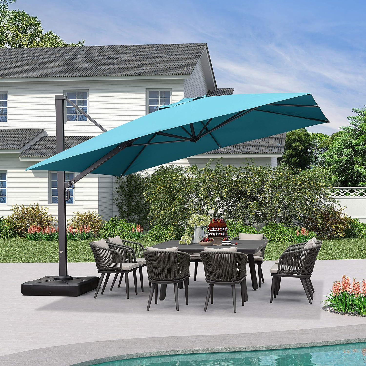 Grey Offset Patio Umbrella Q9986