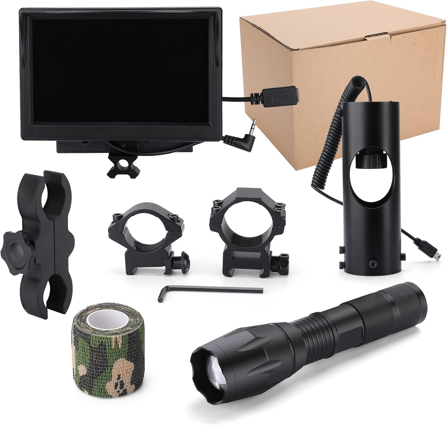 Digital Night Vision Scope with IR Flashlight and 5'' Screen R441039
