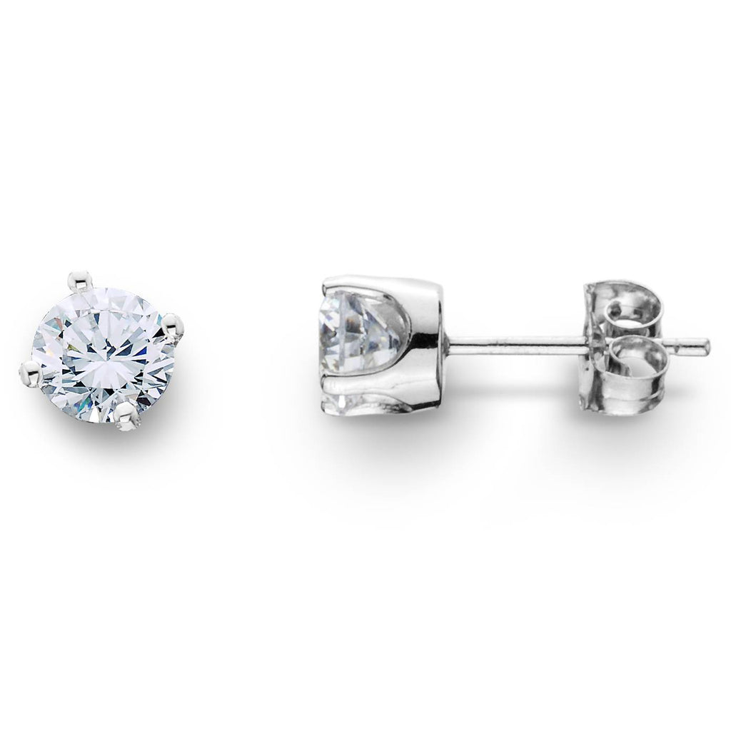 3/4ct Diamond Studs Earrings 14K White Gold I895