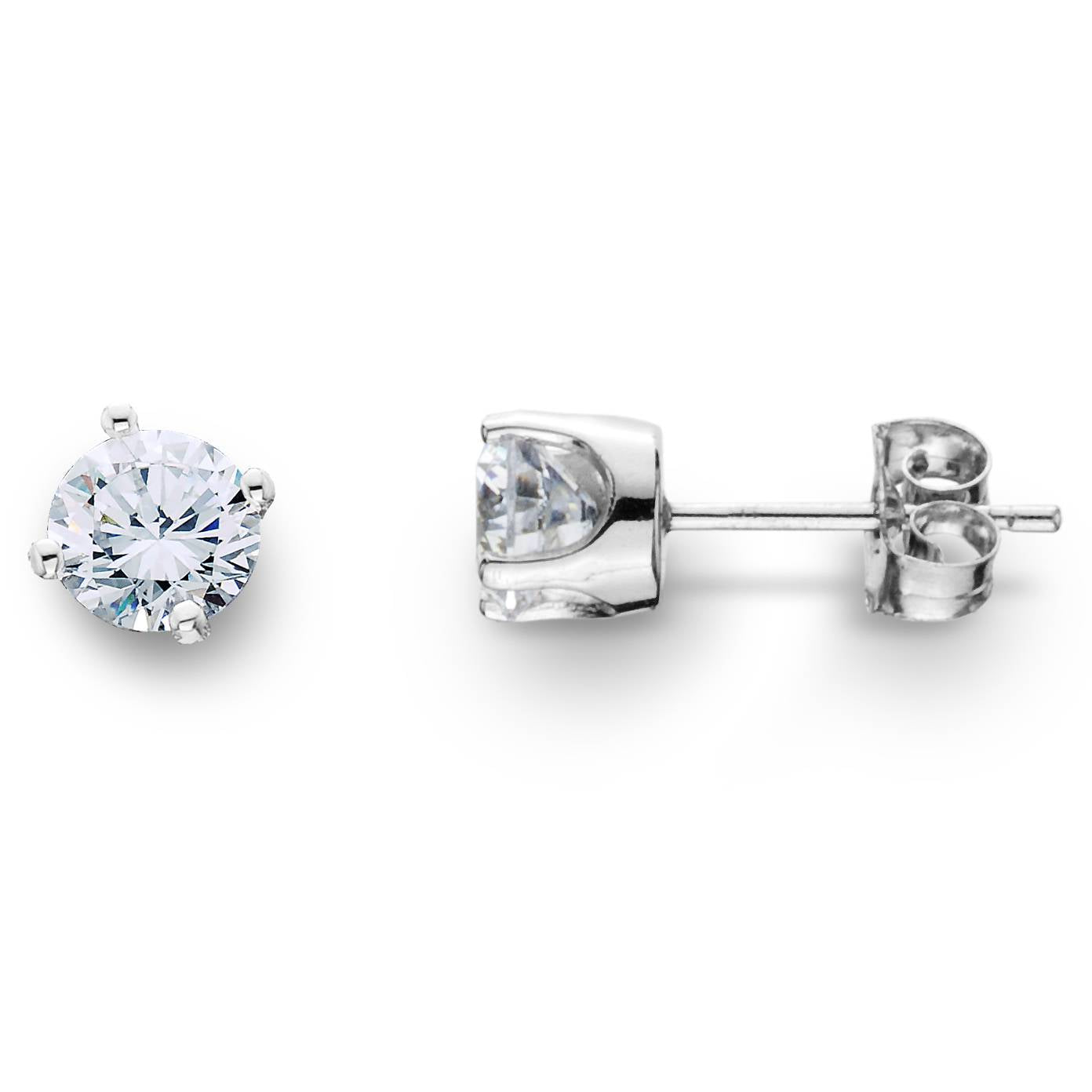 3/4ct Diamond Studs Earrings 14K White Gold I895