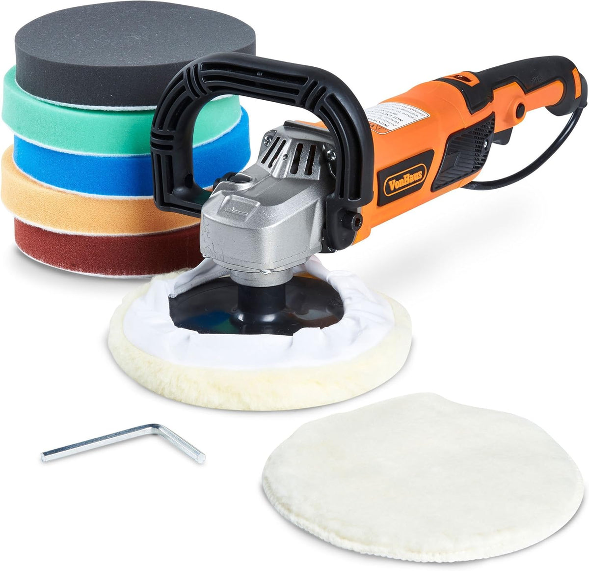 7-Inch Rotary Polisher with 7 Pads, 10-Amp, 600-3000 RPM Y869214