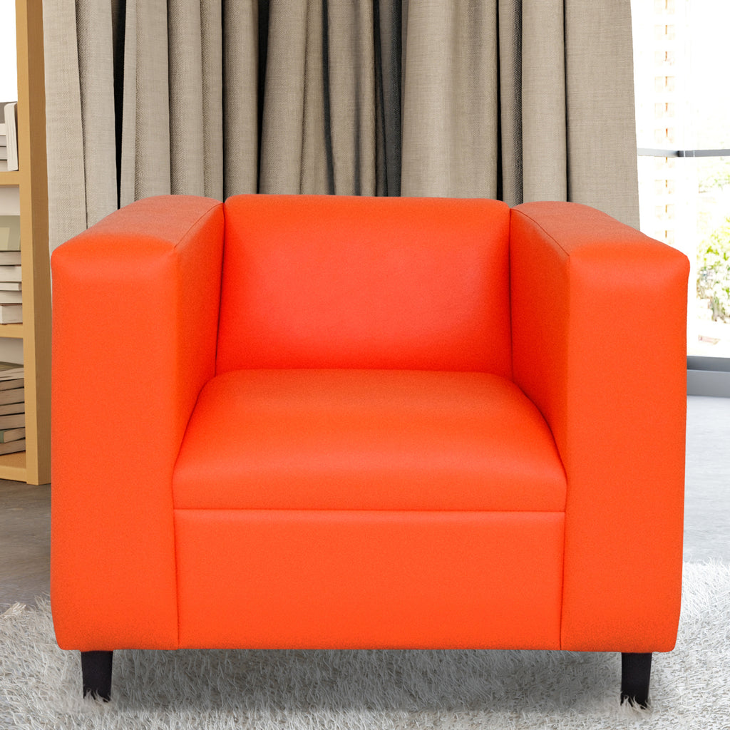 Faux Leather Sofa Chair with Solid Wood Frame B77470