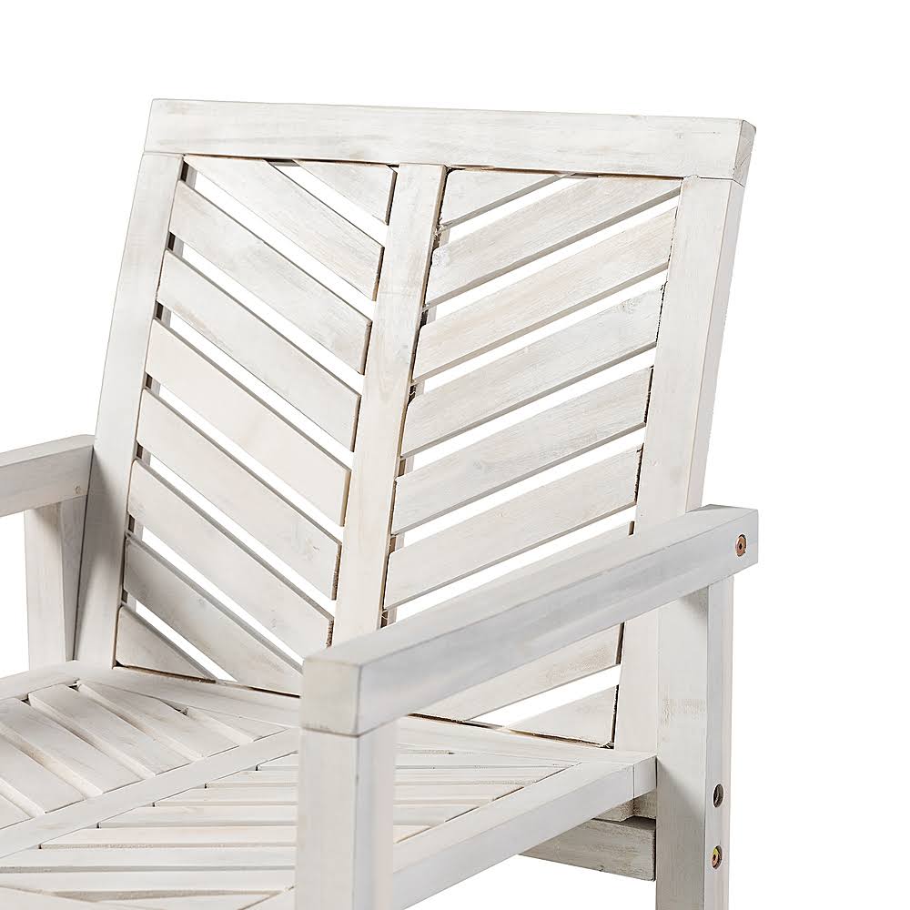 White Wash Solid Acacia Wood Patio Chair F467