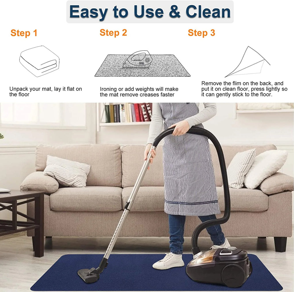 Blue PVC Desk Chair Mat L93078