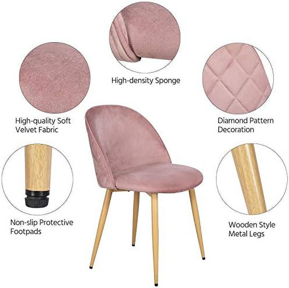 Pink Velvet Accent Chairs Set of 2 Z586