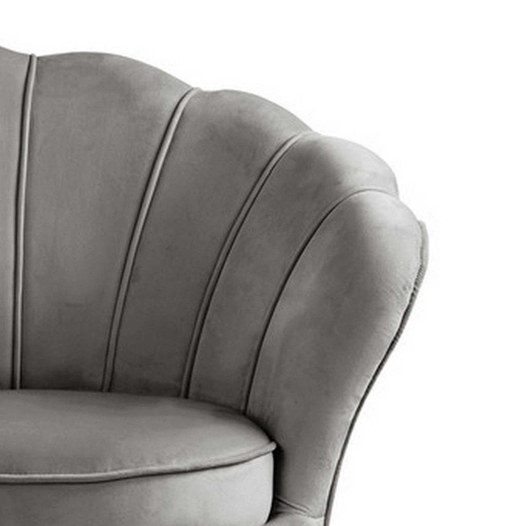 Gray Velvet Accent Chair Q4393