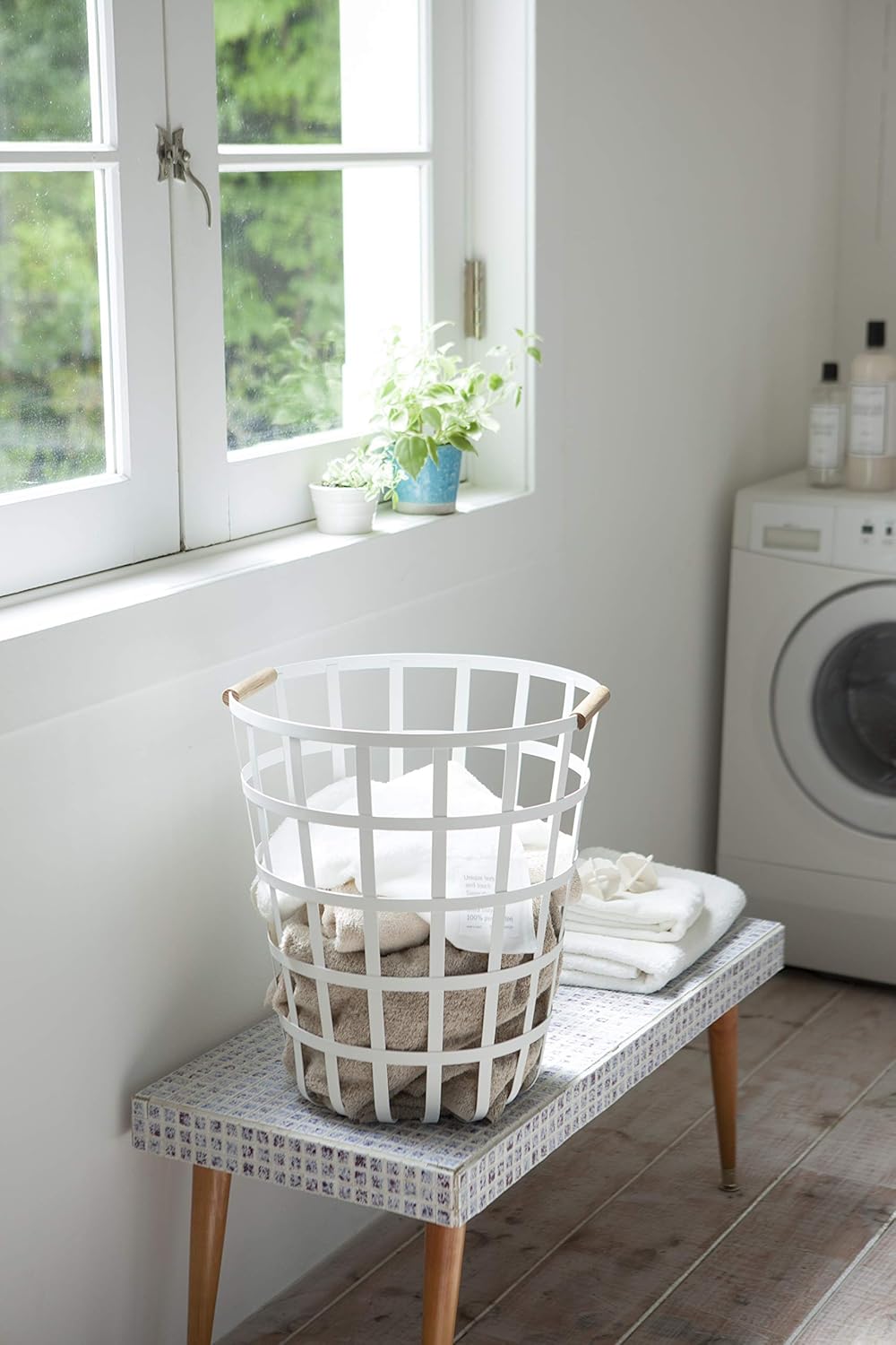White Round Laundry Basket, Pack of 2 X78767