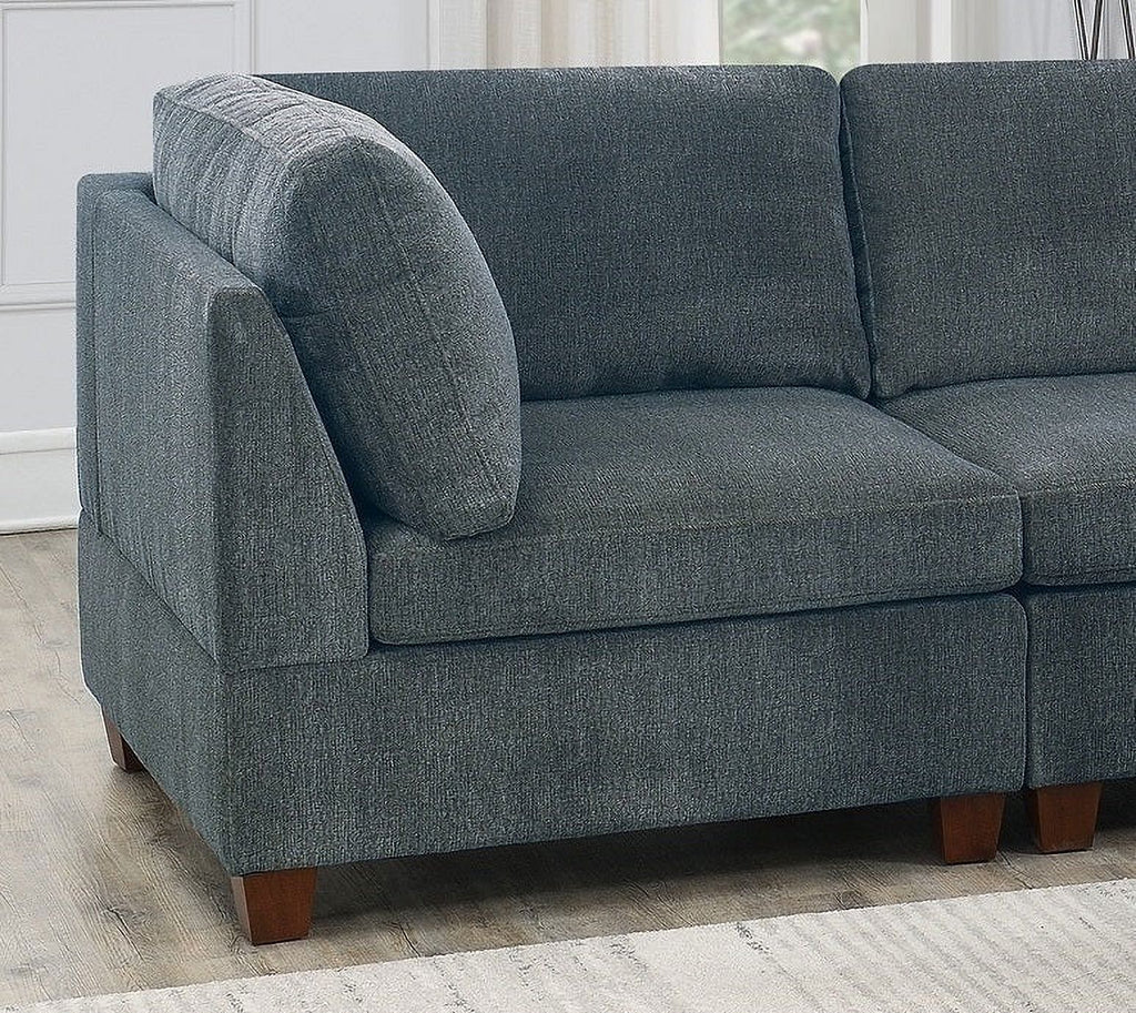 Grey Chenille Modular Sectional 8pc Set Q9640