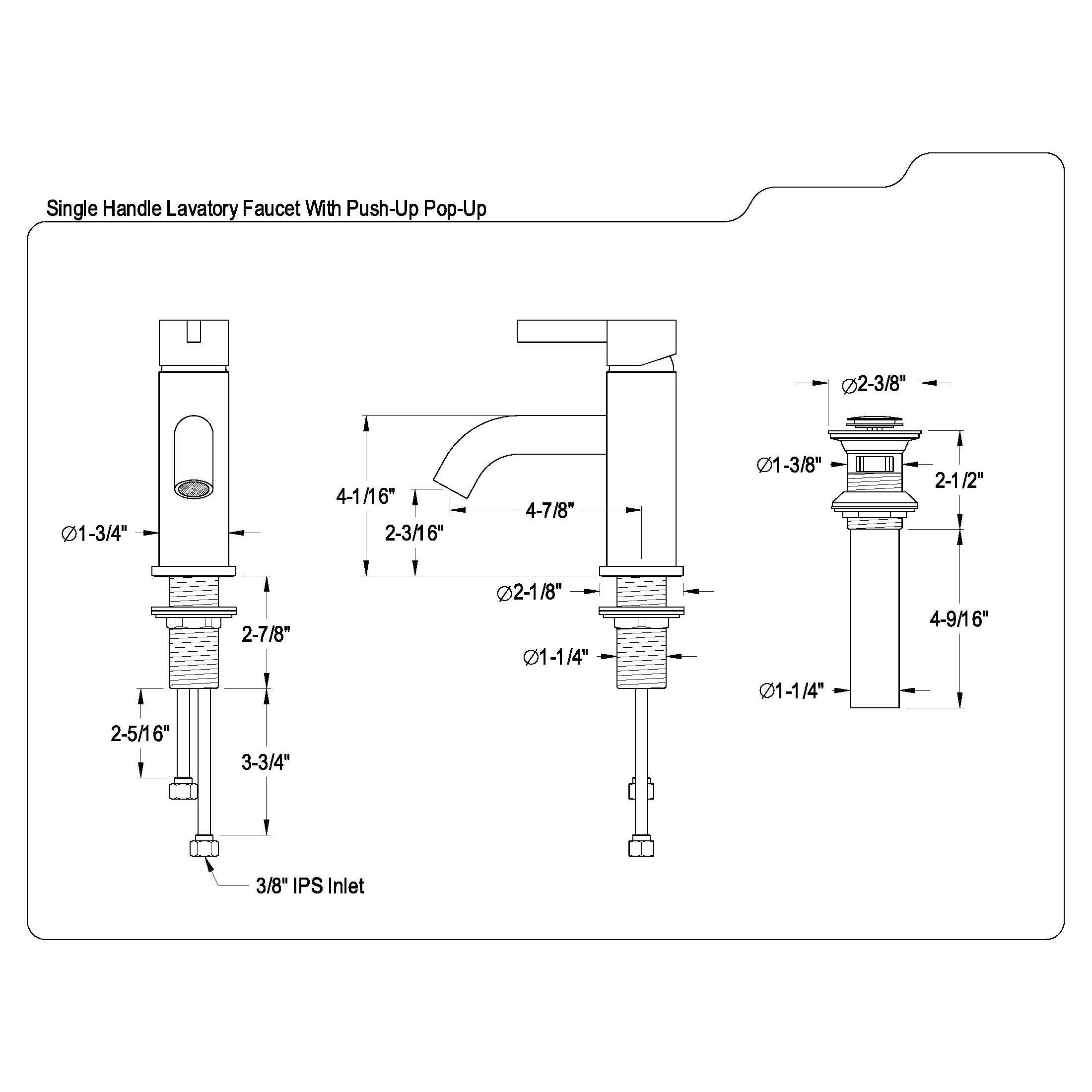 Single Handle Bathroom Faucet with Pop-Up Drain Y7200