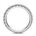 18K White Gold Plated Moissanite Half Eternity Pave Wedding Ring R74261