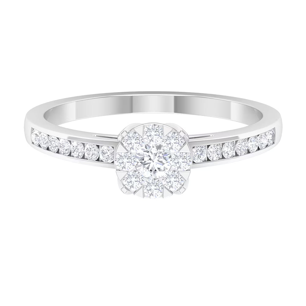 14K White Gold Diamond Engagement Ring U2189