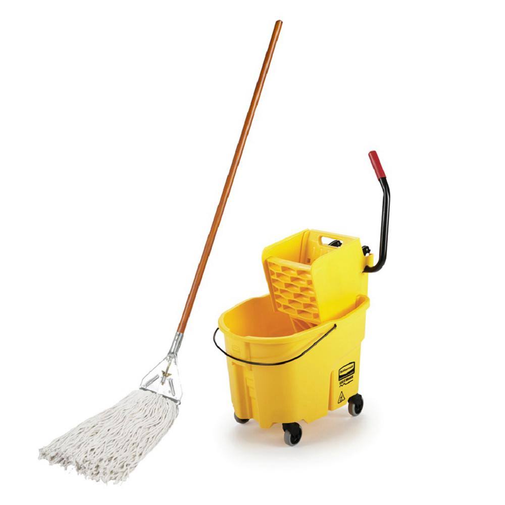 Heavy-Duty Wet String Mop with 35 qt. Mop Bucket with Wringer Combo O2269