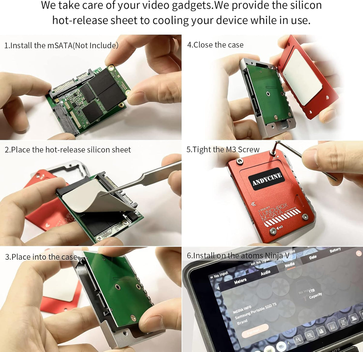 mSATA SSD Case with mSATA to SATA Adapter J9109